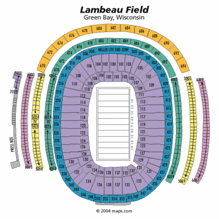 Green Bay Lambeau Field Seating Chart
