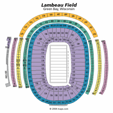 Green Bay Packers Lambeau Field Seating Chart